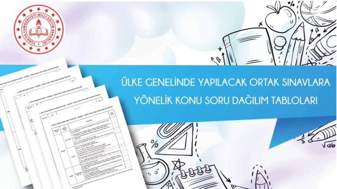 ÜLKE GENELİNDE 6 VE 10. SINIFLAR İÇİN YAPILACAK ORTAK SINAVLARA YÖNELİK KONU SORU DAĞILIM TABLOLARI YAYIMLANDI