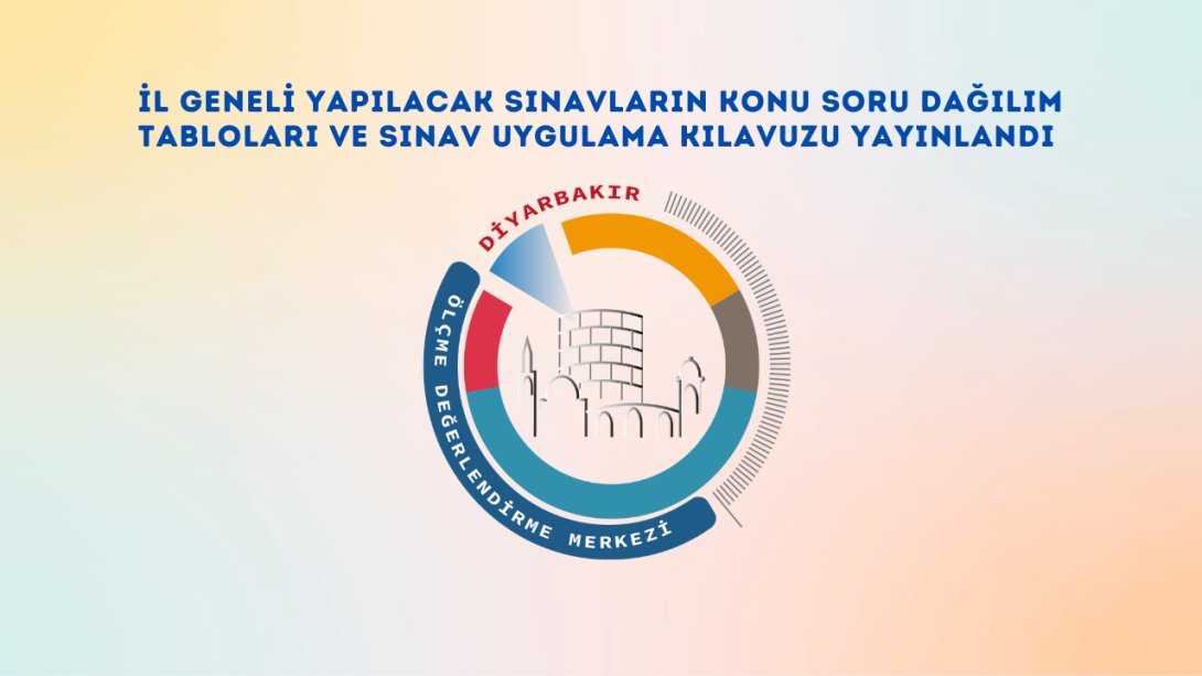 İl geneli yapılacak sınavların konu soru dağılım tabloları ve sınav uygulama kılavuzu yayınlandı